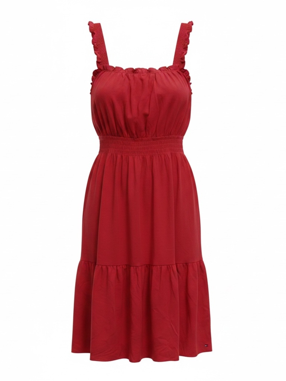 Tommy Hilfiger Red Smocked Midi Sundress